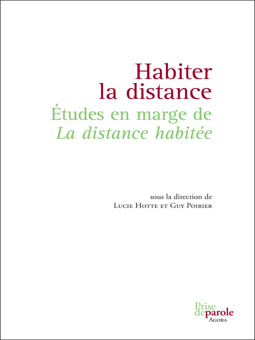 Title details for Habiter la distance by Lucie Hotte - Available